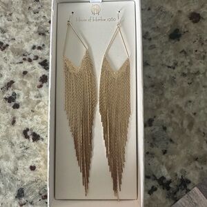 Gold party earrings